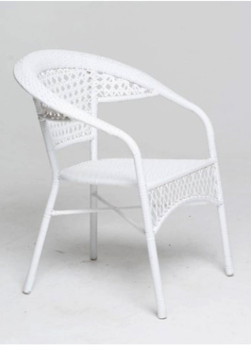 Living - 3-Pieces Patio Rattan Dinning Table Set with Wicker Glass Top Modern Coffee Table Waterproof Set Chairs for Home 56*56 CM - Image 1