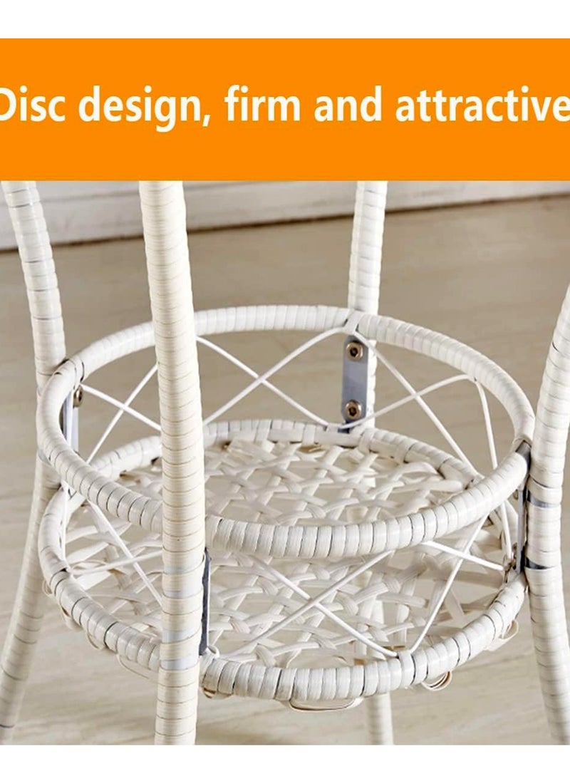 Living - 3-Pieces Patio Rattan Dinning Table Set with Wicker Glass Top Modern Coffee Table Waterproof Set Chairs for Home 56*56 CM - Image 1