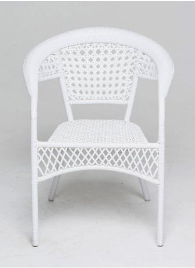 Living - 3-Pieces Patio Rattan Dinning Table Set with Wicker Glass Top Modern Coffee Table Waterproof Set Chairs for Home 56*56 CM - Image 1