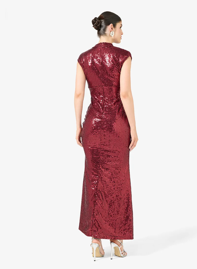 Ella Limited Edition Shimmer Ruched Dress With Slit