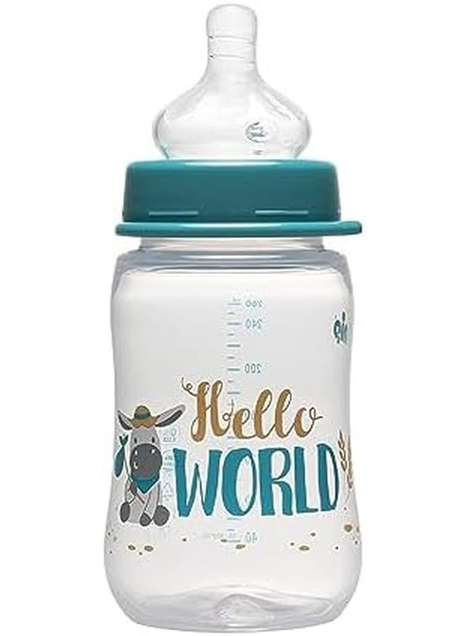 nip Wide Neck Pp Bottle Silicone Round Teat Medium 260 Ml 0M Plus Made In Germany Blue - Image 2