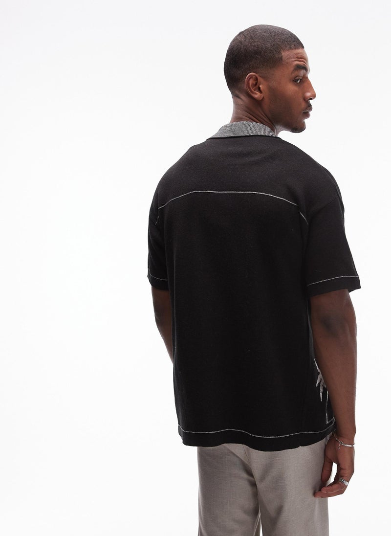 TOPMAN Palm Embroidery Polo - Image 2