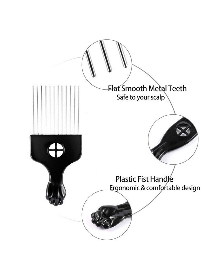 CAREHOOD 3 Pack Metal Hair Pick Carehood Wide Tooth Afro Pick For Men Hair Pick For Curly Hair For Women Lift Pick Comb Tool For Wig Braid Detangle Hair Styling - Image 4
