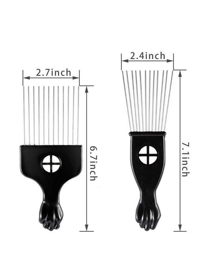 CAREHOOD 3 Pack Metal Hair Pick Carehood Wide Tooth Afro Pick For Men Hair Pick For Curly Hair For Women Lift Pick Comb Tool For Wig Braid Detangle Hair Styling - Image 3