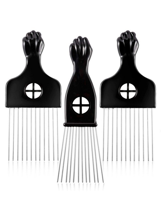 CAREHOOD 3 Pack Metal Hair Pick Carehood Wide Tooth Afro Pick For Men Hair Pick For Curly Hair For Women Lift Pick Comb Tool For Wig Braid Detangle Hair Styling - Image 2