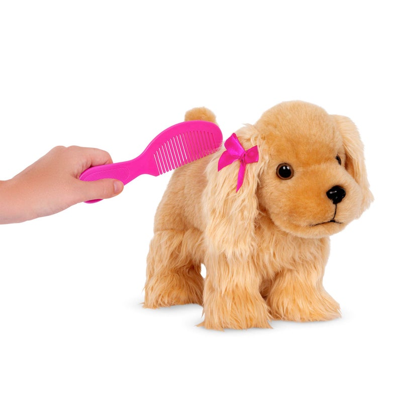 Pucci Pups - Gold & Pink Heart Print Glam Bag w/Cocker Spaniel, 8 inches - Image 4