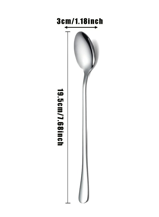 Set Of 8 Long Stirring Spoons For Coffee,Ice Cream,Long Handle Iced Teaspoons For Bar - Image 2