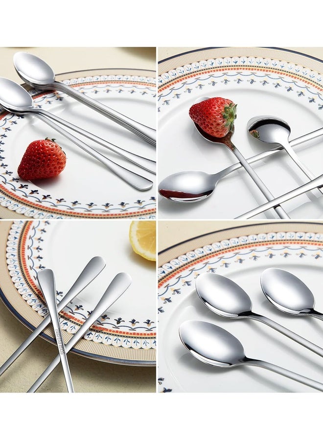 Set Of 8 Long Stirring Spoons For Coffee,Ice Cream,Long Handle Iced Teaspoons For Bar - Image 4
