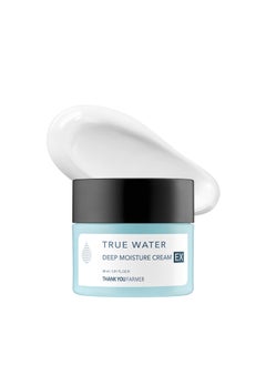 THANKYOU FARMER True Water Deep Moisture Cream EX  Hyaluronic Acid Moisturizer Ceramide Panthenol Dermatologist Tested Korean Moisturizer for Face Fragrancefree 281 Fl Oz 80ml
