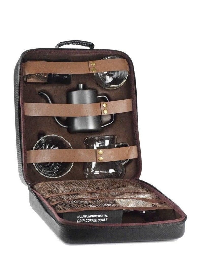 Denx Dinex DX2573 Premium 12‑Piece Coffee Kit – Borosilicate Glass, Travel Case - Image 2