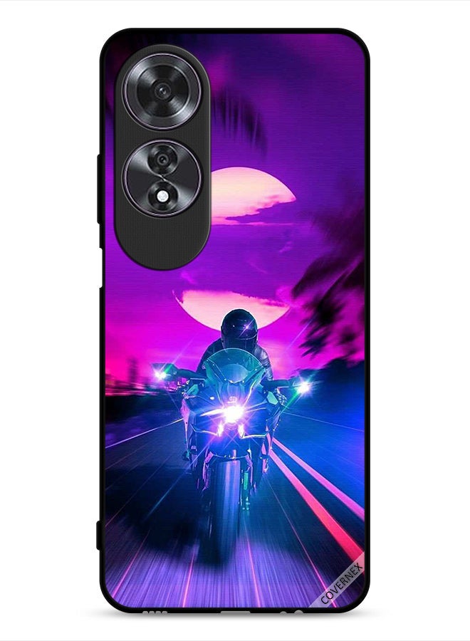 Covernex Oppo A60 Protective Case Cover Man On Bike Wallpaper - Image 1
