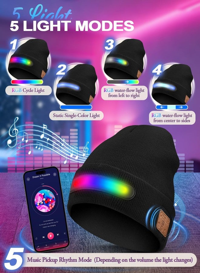 Maraiss Bluetooth Beanie Hats, Gifts Ideas for Men Women Mom Dad Wife Husband Boyfriend Valentine Birthday Black - Image 5