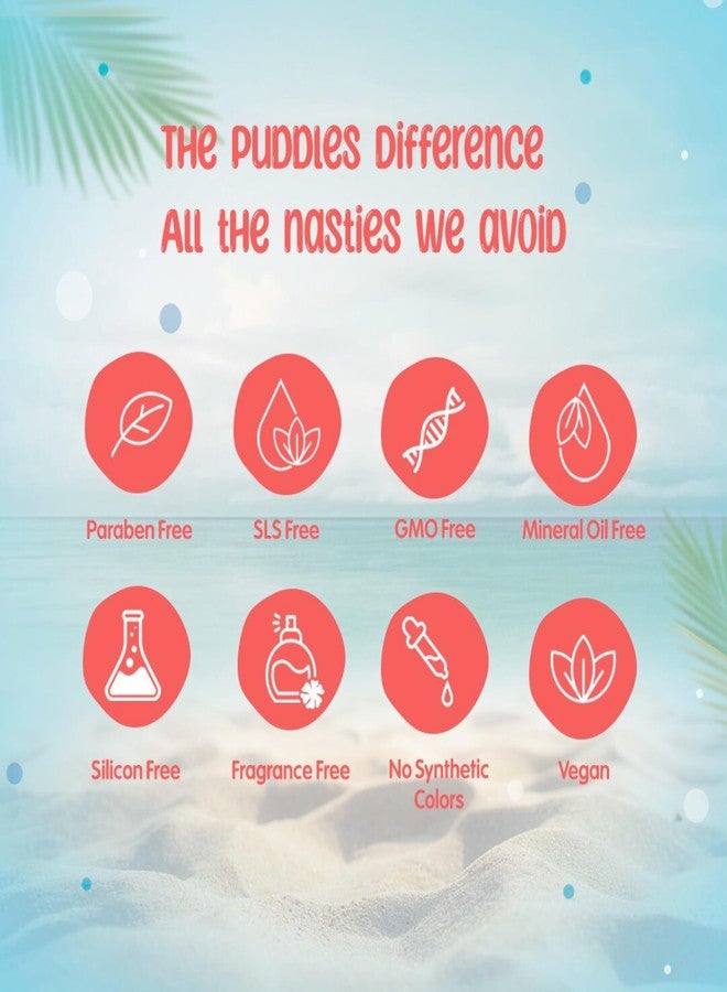 Puddles Kids Tear-Free Bubble Bath & Wash Duo (2 x 100 ml) | Aloe Vera & Coconut | Bloomy Buds & Beach Party | For Kids Age 2+ | Soothes, Cleanses & Nourishes | Paraben & SLS free, 100% Vegan - Image 5