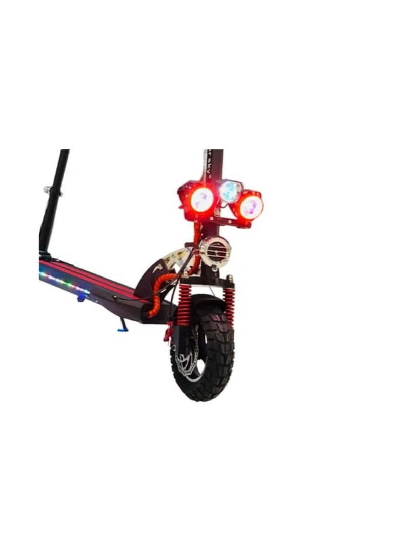 Winner Sky Sky E10 48 Pro Scooter 2024 1200-Watt Motor With Huge Led Meter Has Multiple Colors Lights Speed Up To 60Km/H 48 V 13Ah Battery Adjustable And Foldable Red Color  - Image 3