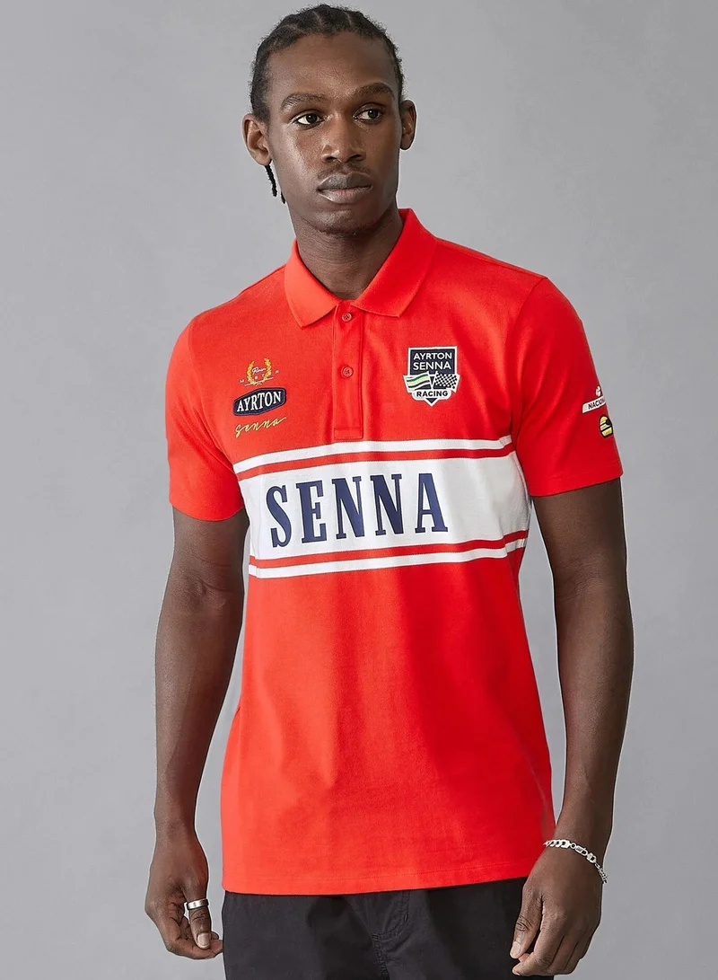 Ayrton Senna AS FW MENS LEGACY PATCHWORK POLO