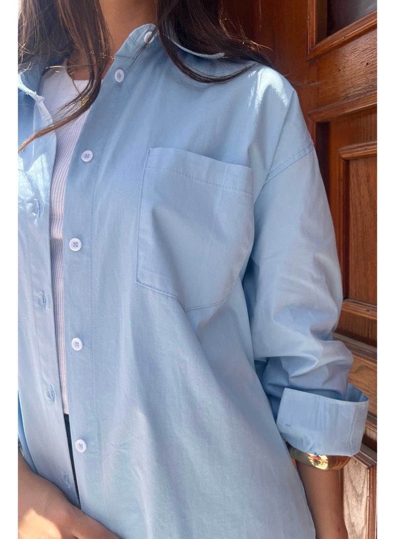 CIZARO Oversized Button-Down Shirt – Crisp White  - Image 3