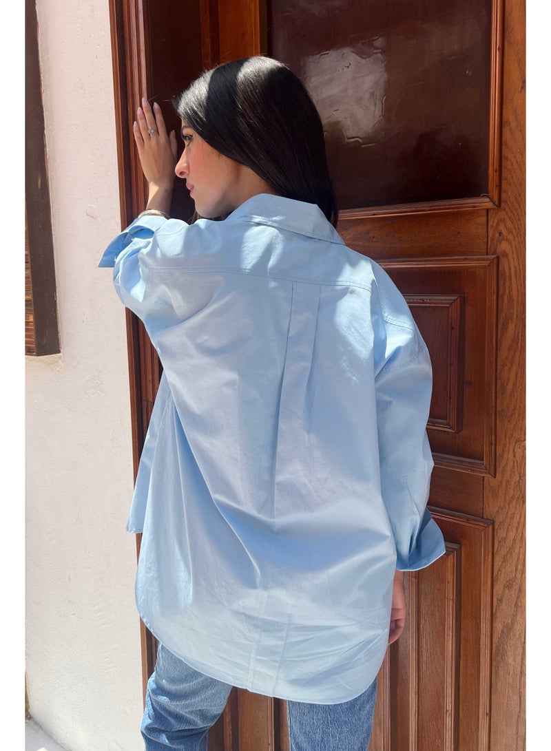 CIZARO Oversized Button-Down Shirt – Crisp White  - Image 5