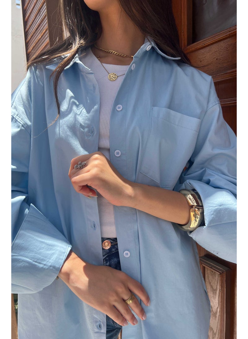 CIZARO Oversized Button-Down Shirt – Crisp White  - Image 2