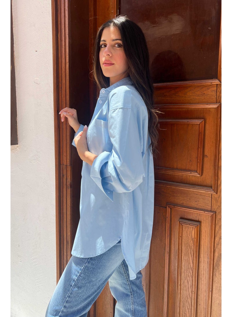 CIZARO Oversized Button-Down Shirt – Crisp White  - Image 4