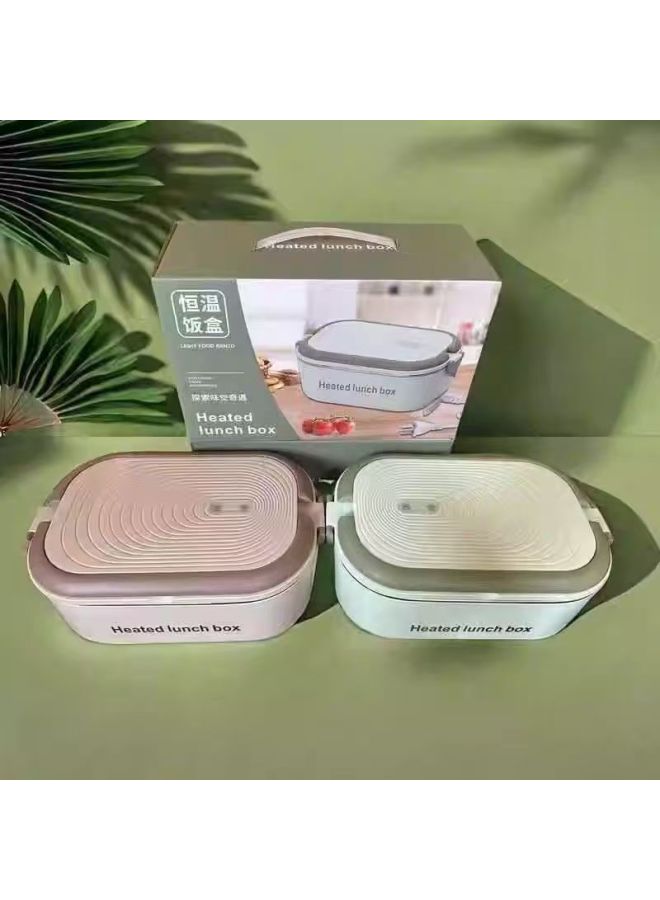 Students Go To Work Practical Plug-in Water-free Electric Lunch Box 304 Stainless Steel Food-grade Constant Temperature Heating Lunch Box-Specifications:(good Configuration Explosion-proof Model + Portable Color Box) Light Brown Inner Tank 304 Material  - Image 3