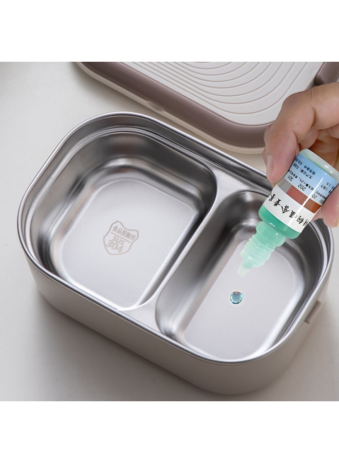 Students Go To Work Practical Plug-in Water-free Electric Lunch Box 304 Stainless Steel Food-grade Constant Temperature Heating Lunch Box-Specifications:(good Configuration Explosion-proof Model + Portable Color Box) Light Brown Inner Tank 304 Material  - Image 4