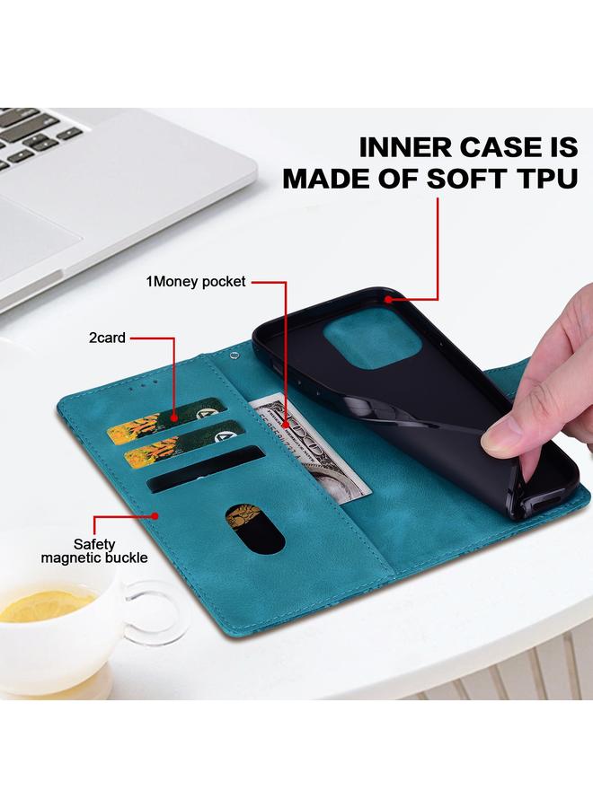 S-TOP Case For Motorola Moto G14 Lace Floral Embossed Magnetic Buckle PU Phone Case With Wrist Strap - Image 4