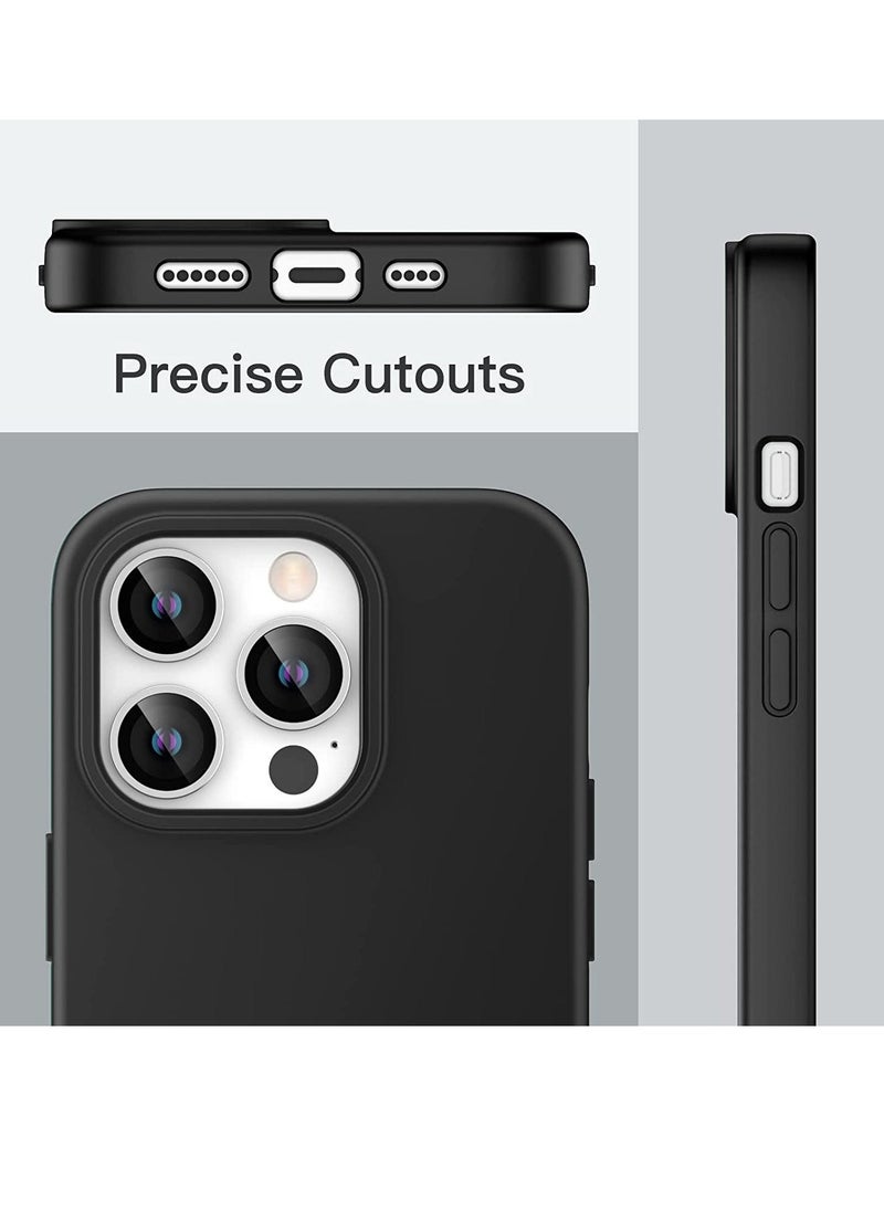 Raxoom Silicone Case for iPhone 14 Pro Max 6.7-inch, Silky-Soft Touch Full-Body Protective Phone Case, Shockproof Cover with Microfiber Lining (Black) - Image 4