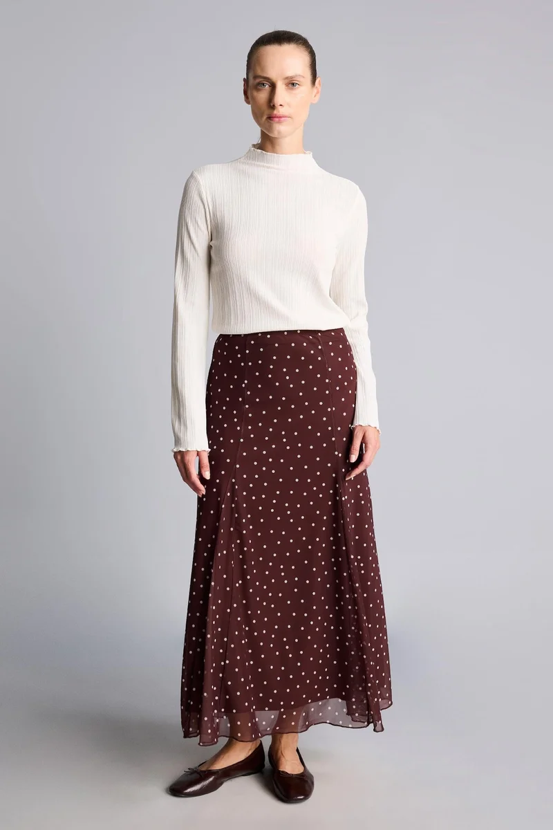 Defacto Slim Fit Ribbed Long Sleeve Top