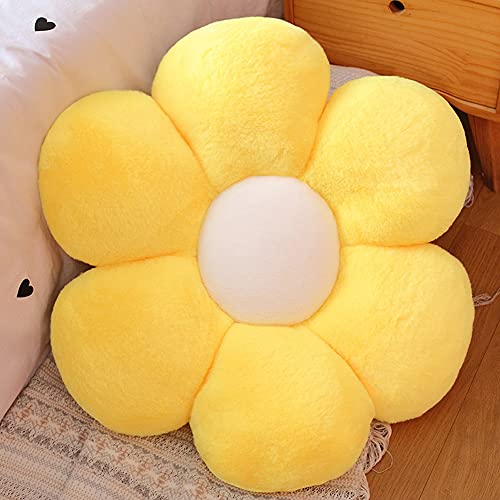lannery Flower Plush Throw Pillows Flower Floor Pillow Seating Cushion Toy for Reading Room Watching TV 197 Yellow2
