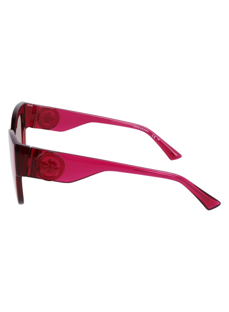 Longchamp نظارة شمسية نسائية على شكل عين القطة بحماية من الأشعة فوق البنفسجية LO744S-655-5221 - مقاس العدسة: 52 - سيكلامين - Image 4