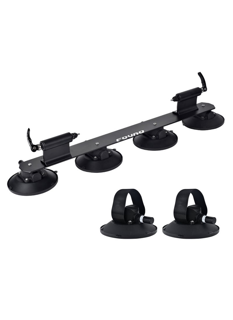 Generic - FOVNO road mountain bike vacuum adsorption car car roof rack suction type carrying frame wholesale Two-car version Black - Image 1