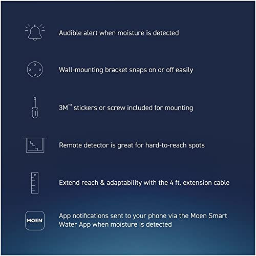 Moen 920-006 Flo 6-Foot Leak Sensing Cable Add On Accessory, For Use with Moen Flo Smart Leak Detector 920-004 (Sold Separately), White - Image 2