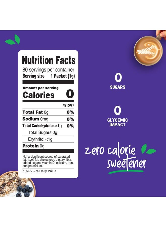 Pyure Organic, Stevia Sweetener, Natural Stevia Packets, 80 Packets Count, Granulated Sugar Substitute, Diet Friendly, Stevia Sachets 80 Count - Image 3