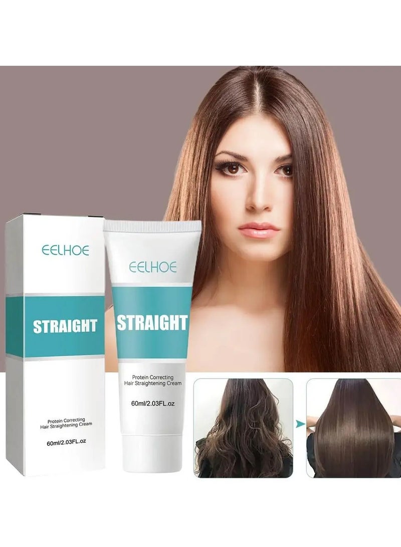 EELHOE Protein Hair Straightening Cream Silk Gloss Smooth Rough Hair Repair Straight - Image 1