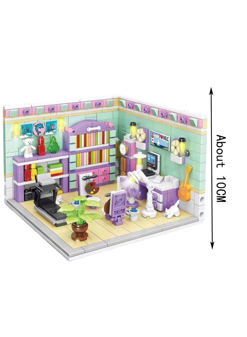 Mini Study, Small House Street View Set Building Block Toys, Educational Assembly Model Gifts For Children - Image 2