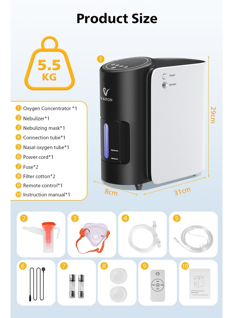 فارون مُكثّف أوكسجين فارون، معدل تدفق قابل للتعديل من 1 لتر إلى 7 لتر - Image 2