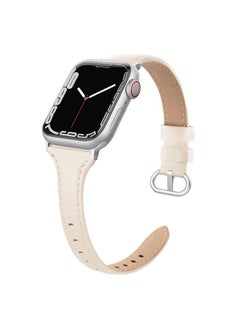 SWEES Leather Band Compatible for Apple Watch 38mm 40mm 41mm, Slim Thin Dressy Elegant Genuine Leather Strap Compatible for iWatch Series 8, 7, 6, 5, 4, 3, 2, 1, SE, Sport & Edition Women Ink  - Image 1