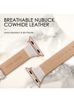 SWEES Leather Band Compatible for Apple Watch 38mm 40mm 41mm, Slim Thin Dressy Elegant Genuine Leather Strap Compatible for iWatch Series 8, 7, 6, 5, 4, 3, 2, 1, SE, Sport & Edition Women Ink  - Image 3