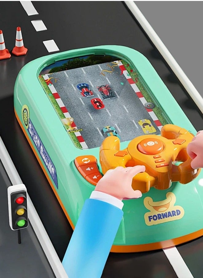 Car Racing Musical Steering Wheel Toys Toddler Simulated Driving Racing Car Game with Sound Age 3+ Year Old, Interactive Educational Learning Race Car Toy for Boys and Girls Birthday Gift - Image 2