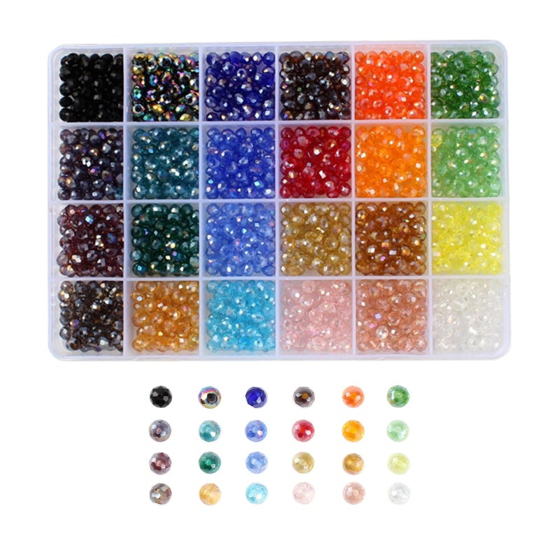 1200Pcs Glass Crystal Seed Chip Beads Gemstone Beads Loose for - Image 2