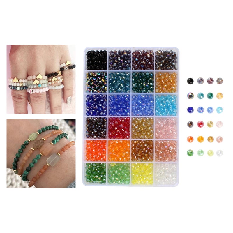 1200Pcs Glass Crystal Seed Chip Beads Gemstone Beads Loose for - Image 5
