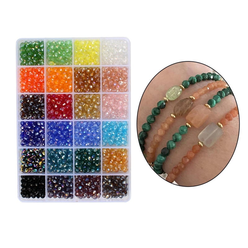 1200Pcs Glass Crystal Seed Chip Beads Gemstone Beads Loose for - Image 3
