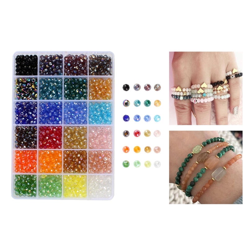 1200Pcs Glass Crystal Seed Chip Beads Gemstone Beads Loose for - Image 4