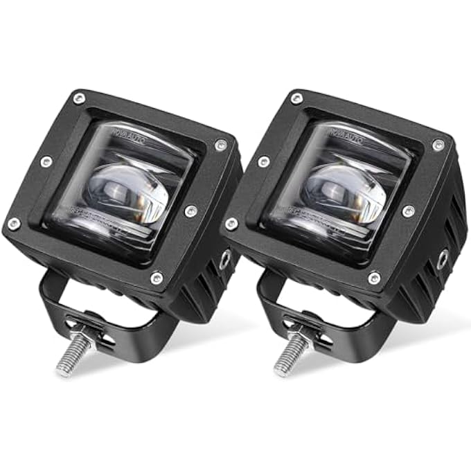 Niking Auto Dji 4X4 2Pcs 3 Inch Sae Led Fog Light Pods Off Road Dot Approved Driving Lights Square Led Cubes Work Light Fog Lamps For Truck Jeep Wrangler Jk Ram Boat Motorcycle Tacoma - Image 1
