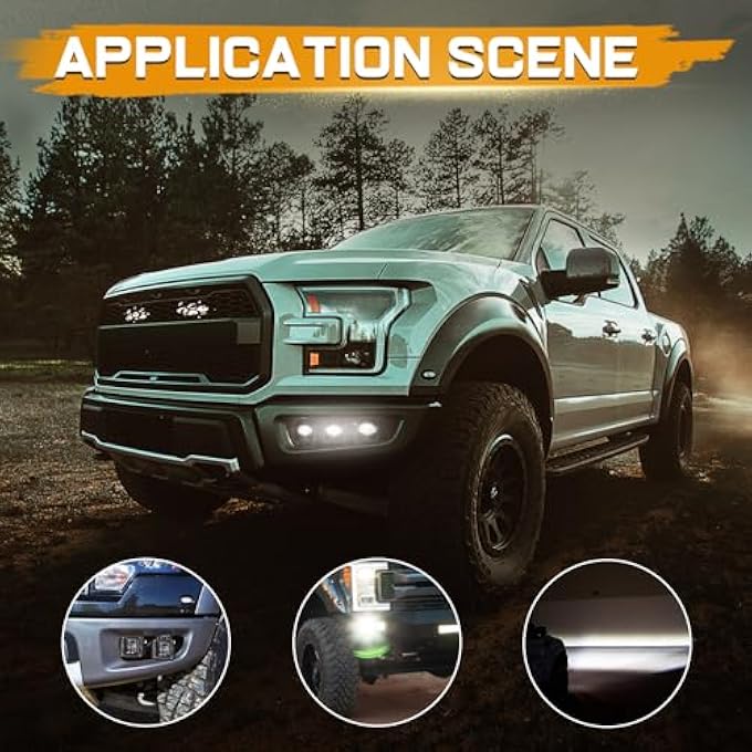 Niking Auto Dji 4X4 2Pcs 3 Inch Sae Led Fog Light Pods Off Road Dot Approved Driving Lights Square Led Cubes Work Light Fog Lamps For Truck Jeep Wrangler Jk Ram Boat Motorcycle Tacoma - Image 5