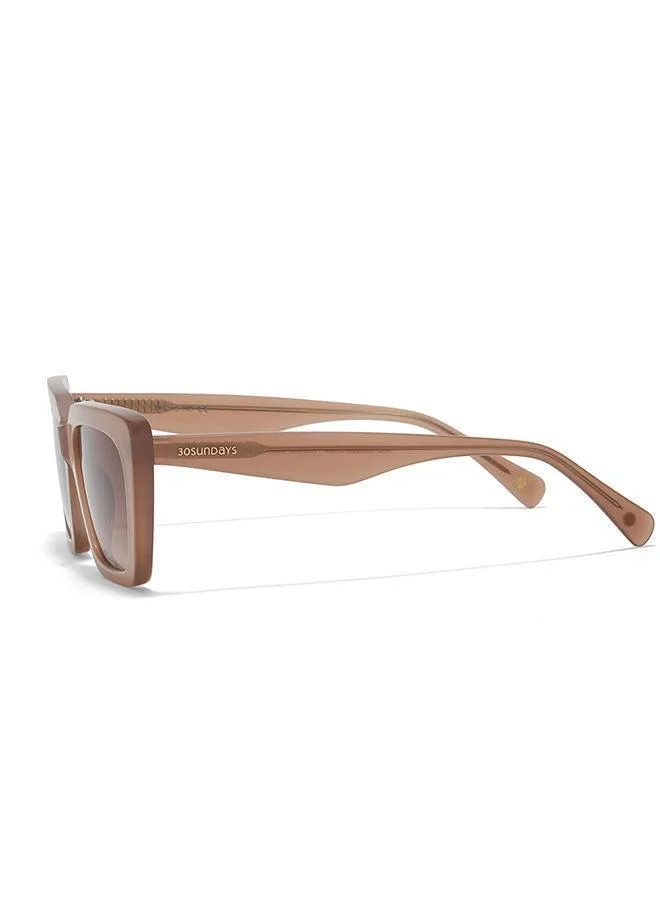 30Sundays 30SUNDAYS EMBER,Women Sunglasses, Cat Eye Sunglasses, UV Protection: UV400 (Beige,Brown)