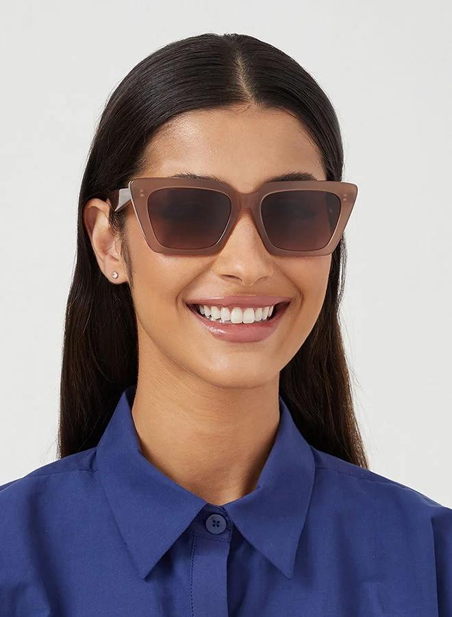 30 سندايز نظارات شمسية نسائية 30SUNDAYS EMBER عين القطة بحماية UV400 (بيج، بني)