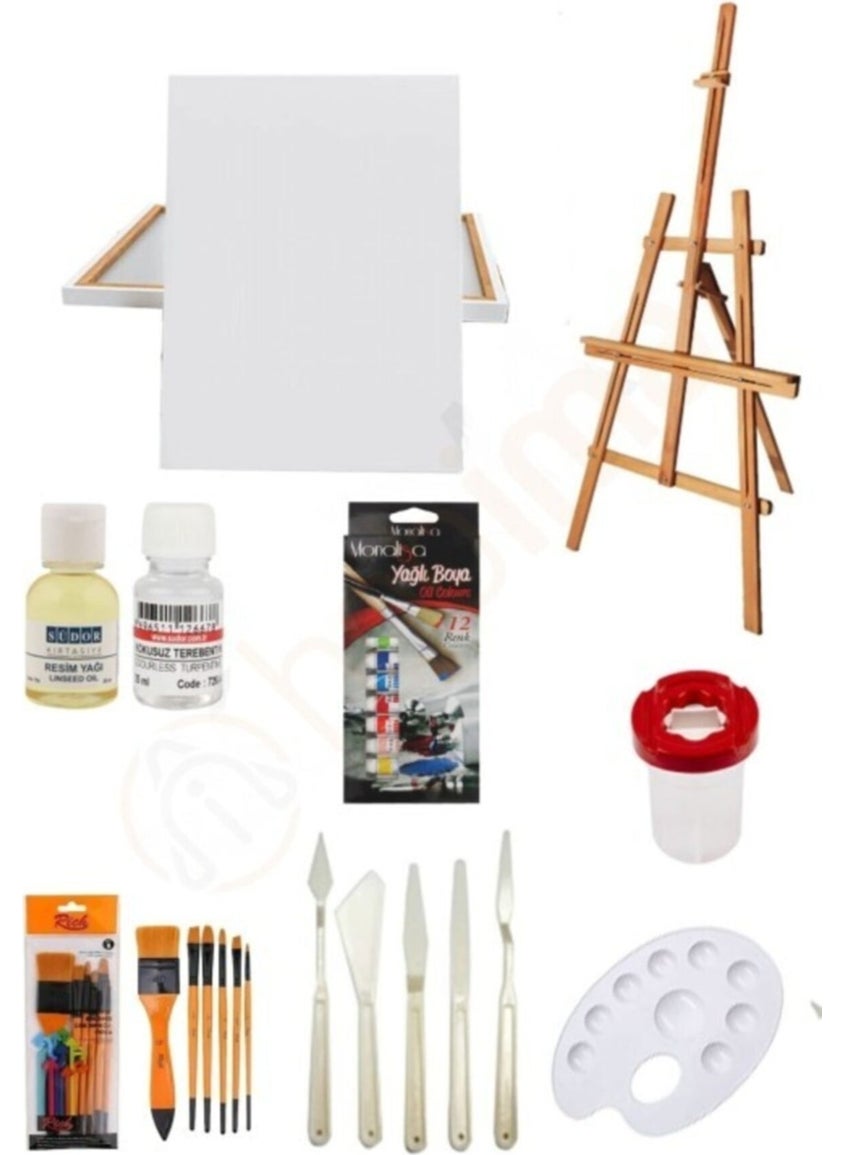 Glance Easel Oil Paint Set 50X70 Canvas Set 