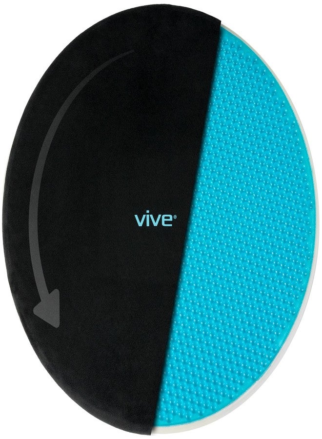 Vive Swivel Car Seat Cushion for Handicapped & Elderly Assistance - 360 Large Round Rotating Chair Pad with Memory Foam (Black) - Image 1