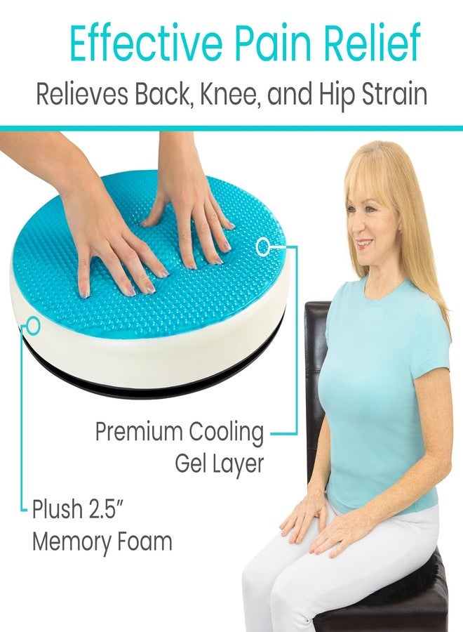 Vive Swivel Car Seat Cushion for Handicapped & Elderly Assistance - 360 Large Round Rotating Chair Pad with Memory Foam (Black) - Image 4